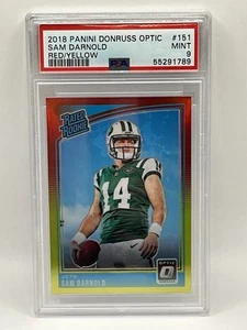 2018 Optic Sam Darnold Rated Rookie Red Yellow Prizm #151 PSA 9 - Bild 1 von 2