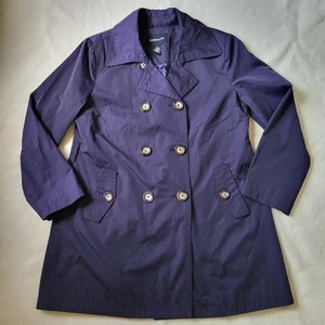 Purple Trench Coat Women's Size Large Midi Plum Color By London Fog - Picture 1 of 12
