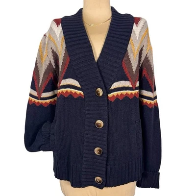 Cardigã Gimmicks BKE Fivela Malha Suéter Western Boho Fivela Tribal L Asteca - Imagem 1 de 4