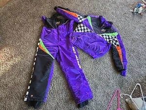 VTG TEAM Arctic Cat ZR Snowmobile Colorful Jacket Coat & BIBS SET SZ Womens XL - Bild 1 von 18