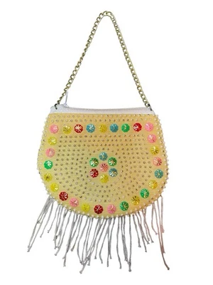 Vintage 1970s 1980s Girl’s Toy Beaded Purse With Fringe - Image 1 of 4