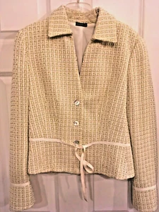 SEARLE Designer Woll Tweed Sakko Hound Tooth Retro Glam 3 Knöpfe grün Gr. 6 NEU - Bild 1 von 5