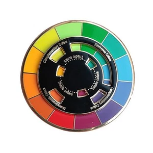 Spilla smaltata ruota colore creativo, la ruota che gira si muove bene, colore Wh - Foto 1 di 6