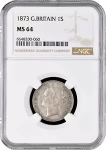 Great Britain 1 shilling 1873, NGC MS64, "Queen Victoria (1838 - 1901)" silver - Picture 1 of 2