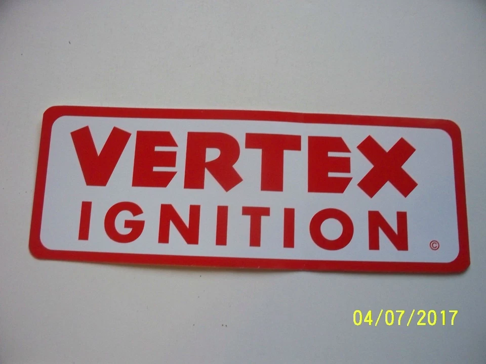 CALCOMANÍAS ORIGINALES DE CARRERAS "Vertex Ignition " 7.50 " X 2.75 " #2 Foto 1 de 1
