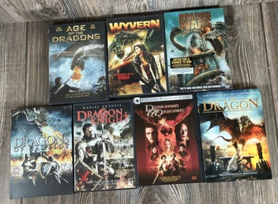 Dragon Collection DVD 7 Lot Age of Dragons Wyvern Dragon Wars Dragons of Camelot Foto 1 de 4
