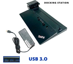Genuine Lenovo ThinkPad Pro Docking Station USB 3.0 for T540 T550 w/90W PSU - Picture 1 of 10