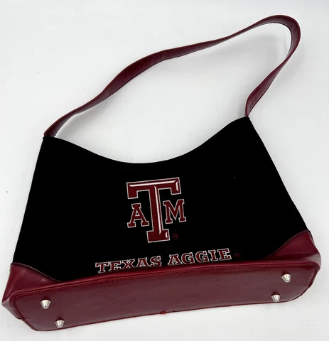 Texas A&M Texas Aggies Women's Shoulder Purse Black Maroon 12"x7" Embroidered Cover