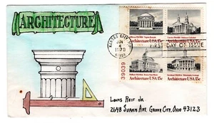 #1782a Architecture 1979 FDC - Herman Maul Hand-painted Kansas City MO - Picture 1 of 2
