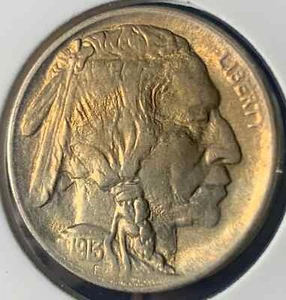 1913 Type 1 Buffalo Nickel AU55 Nice Luster - Picture 1 of 4