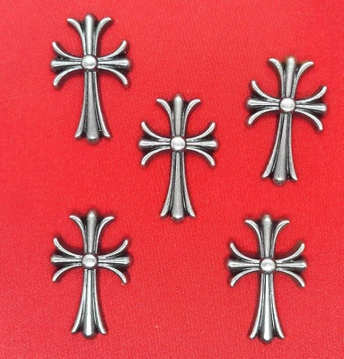 Fleury Style Cross Concho / Conchos Five Count Bronze 7/8" X 1 17/8" - Image 1 of 4