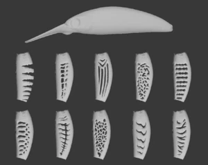 Plantilla 3D de plástico duro wLure para señuelo de pesca cuerpo en blanco UPM823 - Imagen 1 de 7