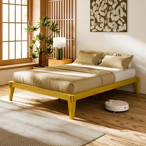 Chalipa 14” Solid Wood Bed Frames - Wood Platform - Japanese Joinery Bed Frame - - Picture 1 of 12