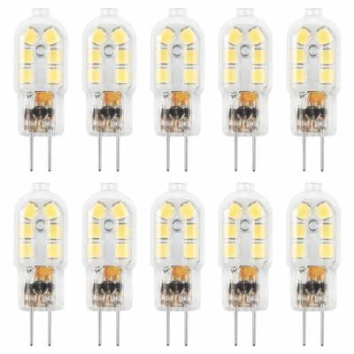 10X G4 LED Cob Bulb 2W 12VAC/DC Pure White 360 Degrees Halogen Replacement Bulbs - Image 1 of 4