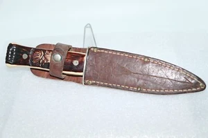 Vintage Colonial PROV. U.S.A. Elk Handles Hunting Knife with Sheath - Picture 1 of 15