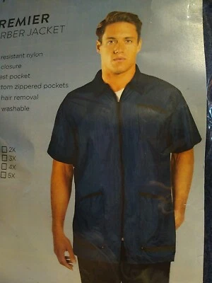 Chaqueta de Barbero Betty Dain Premier Talla S Azul Marino Estilo 898 Cremallera Bolsillo Frontal NUEVA Foto 1 de 4