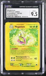 CGC 9.5 MINT+ Meganium Expedition 18/165 Reverse Holo Pokemon Card - Picture 1 of 2