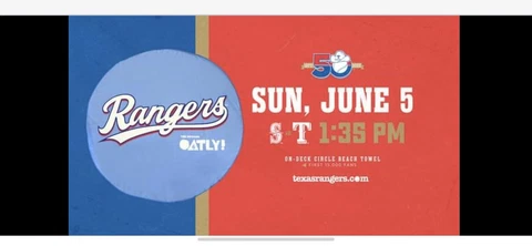 Texas Rangers On Deck Circle Beach Towel SGA 6/5 Cover