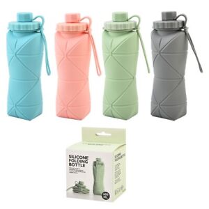 Foldable outdoor water bottle hiking cycling sport water bottle silicone 600ml