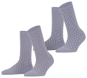 Esprit Womens Fine Dot 2 Pack Socks - Blue Fog - Picture 1 of 5
