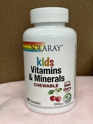 Vitaminas y minerales para niños, masticables, cereza negra natural, 120 masticables 27/04 Foto 1 de 3