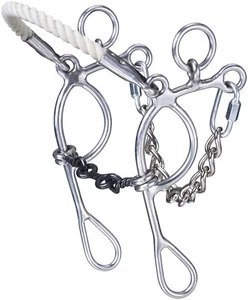 Broca combinada miniatura para caballo perro con banda nasal de cuerda - boca de 4 - Imagen 1 de 1