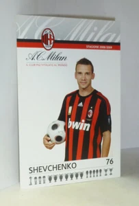 CARTOLINA UFFICIALE - A.C. MILAN (2008/2009) ANDRIY SHEVCHENKO (9,5x14,5 cm) - Foto 1 di 2