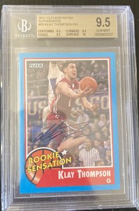 2011-12 Fleer Retro Klay Thompson Autographs Auto #55  BGS 9.5/10 Gem Mint Nice