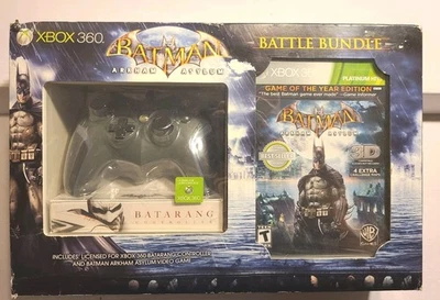 NEW SEALED Batman Arkham Asylum Battle Bundler Batarang Controller+Game XBOX 360 - Image 1 of 4