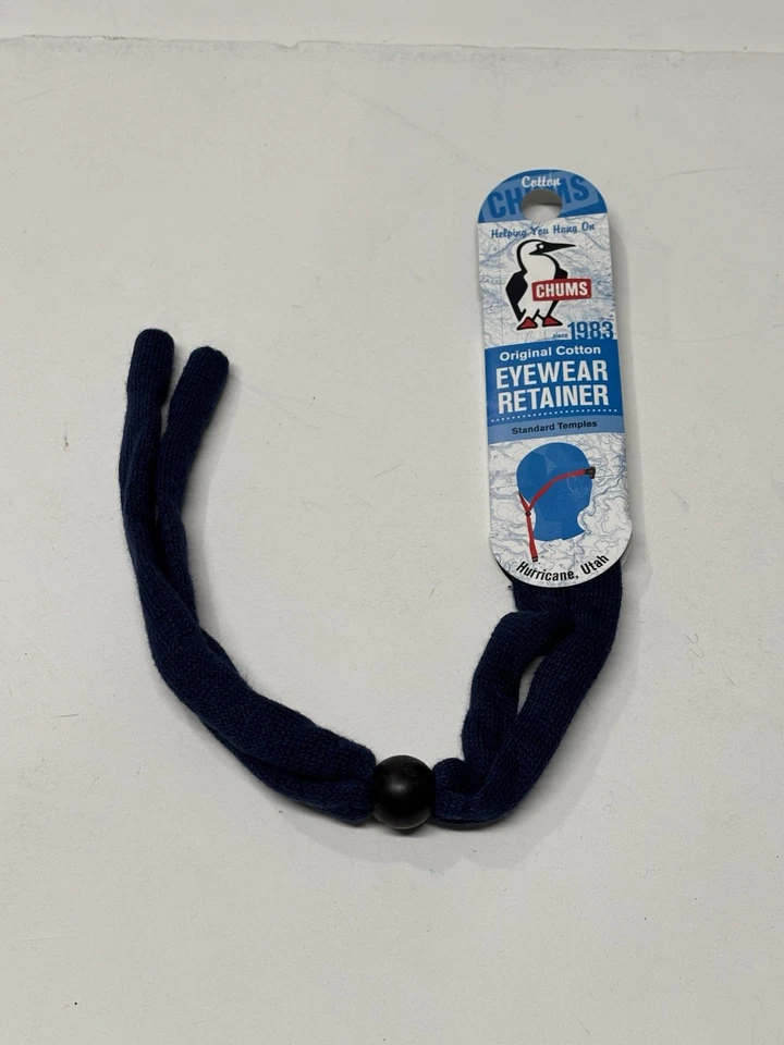 Chums Original Extremo Algodón Retenedor Gafas de Sol Gafas Correa Azul Marino NUEVO Foto 1 de 1