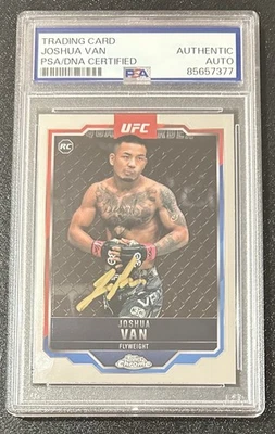 Joshua “The Fearless” Van Signed Topps Chrome Rookie Card. RC. PSA COA. MMA. UFC - Image 1 of 2