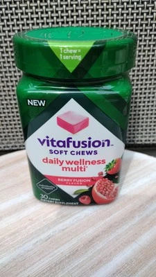 Vitafusion Masticables Suaves Bienestar Diario Multi Adulto 30 ct Sabor Baya Fusión NUEVO Foto 1 de 4