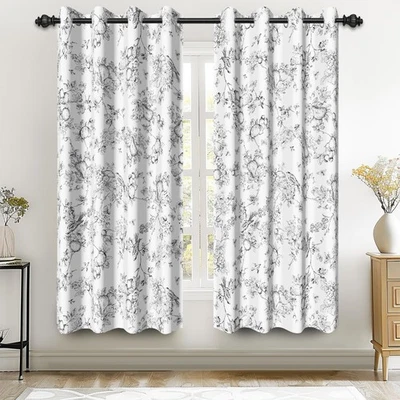 Cortinas opacas florales 42 x 63 pulgadas para dormitorio guardería flujo rural francés... Foto 1 de 4