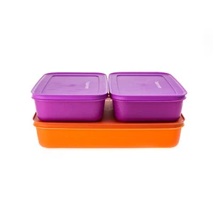 Tupperware Eiskristall Gefrierbehälter 2,25 l orange + 2x 1 l lila - Bild 1 von 1