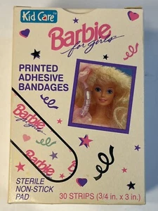 1992 Kidcare Barbie Adhesive Bandage Band-Aids Box of 27 Made In USA - Picture 1 of 8