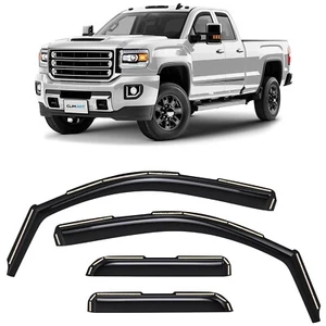 Sun Rain Visors Wind Guards for 2015-2019 GMC Sierra Double Cab 2500HD/3500HD - Picture 1 of 8
