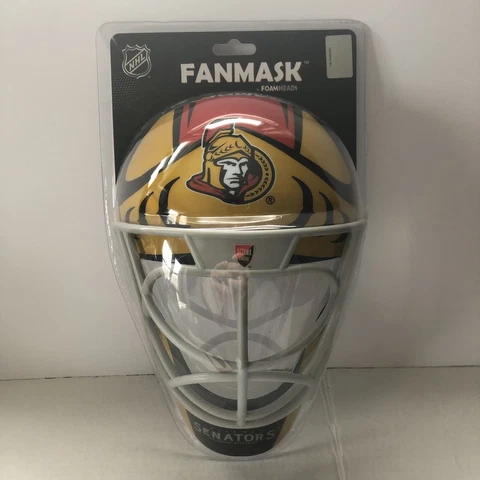 Ottawa Senators Hockey Fan Goalie Mask Helmet Man Cave Gold Black Red NHL New Cover
