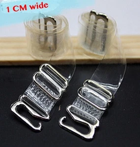 #US SHIP# 2 Pairs Clear Transparent Invisible Adjustable Shoulder Bra Straps - Picture 1 of 7