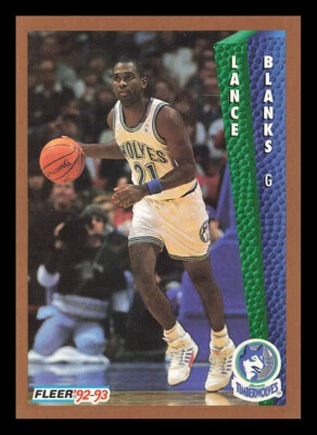 Lance Blanks #378 1992-93 Fleer Minnesota Timberwolves - Image 1 of 2