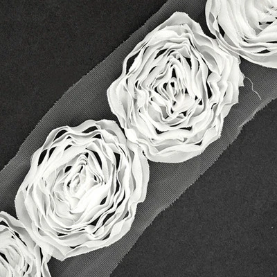 Borde de cinta floral Orgaza de 4" por 1 yarda, SP-2019, Joyce Trim Foto 1 de 2