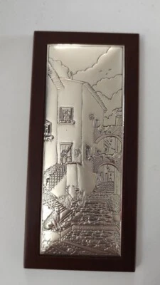 Quadro Argento Femiano Argenterie completo di Astuccio in Velluto Blu - Immagine 1 di 4