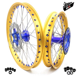 KKE 21/18 Cast Wheels Gold Rims Fit YAMAHA YZ125/250 99-2016 YZ250F/450F 03-2015 - Picture 1 of 12