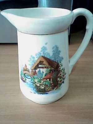 Vintage Falcon Ware Ceramic Jug Vase Cottage Mill Design, Rustic Cottage Decor  - Image 1 of 4
