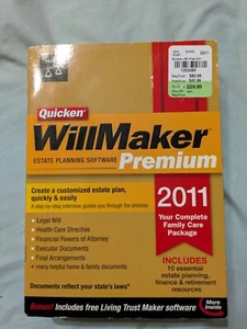 Quicken WillMaker PREMIUM 2011 Living Trust Maker Estate Planning Software - Picture 1 of 2