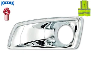 Chrome Plastic Fog Bezel Built-in LED Light Strip Left Side For Kenworth T660 - Picture 1 of 9