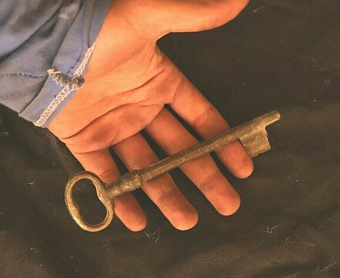 Antique Door Key Large 6 Inches Made Of Copper, Egyptian door keys. Excellent #2 Cover