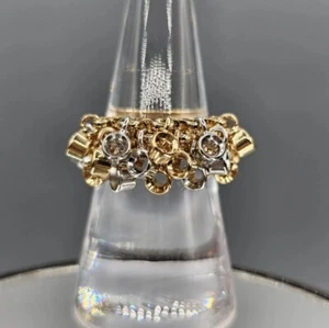 Anillo Cha Cha Talla 5 Camille Lucie Dos Tonos Metal Cuentas Festivo Nuevo sin Etiquetas - Imagen 1 de 8