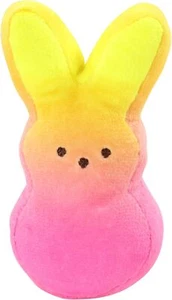 Animal Adventure | Peeps | 4” Collectible Palm Pet Bunny Plush | Pink Yellow Omb - Picture 1 of 12