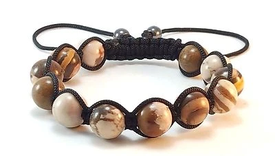 HERREN Bild Jaspis Edelstein Perlen Shambhala Wrap Yoga Perlen Schmuck Armband - Bild 1 von 2