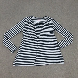 Vineyard Vines Shirt Womens Small Blue White Striped Wrap Long Sleeve Top - Picture 1 of 18